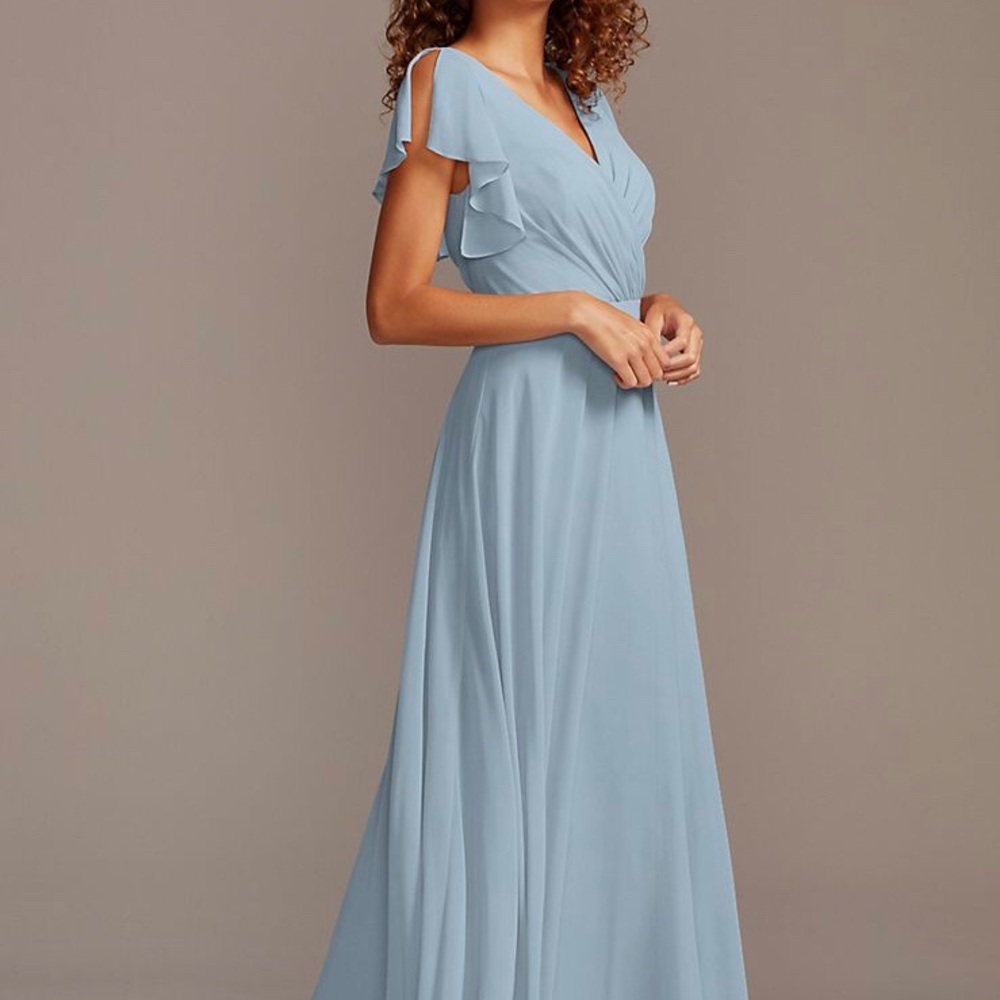David’s Bridal Bridesmaid Dress Dusty Blue